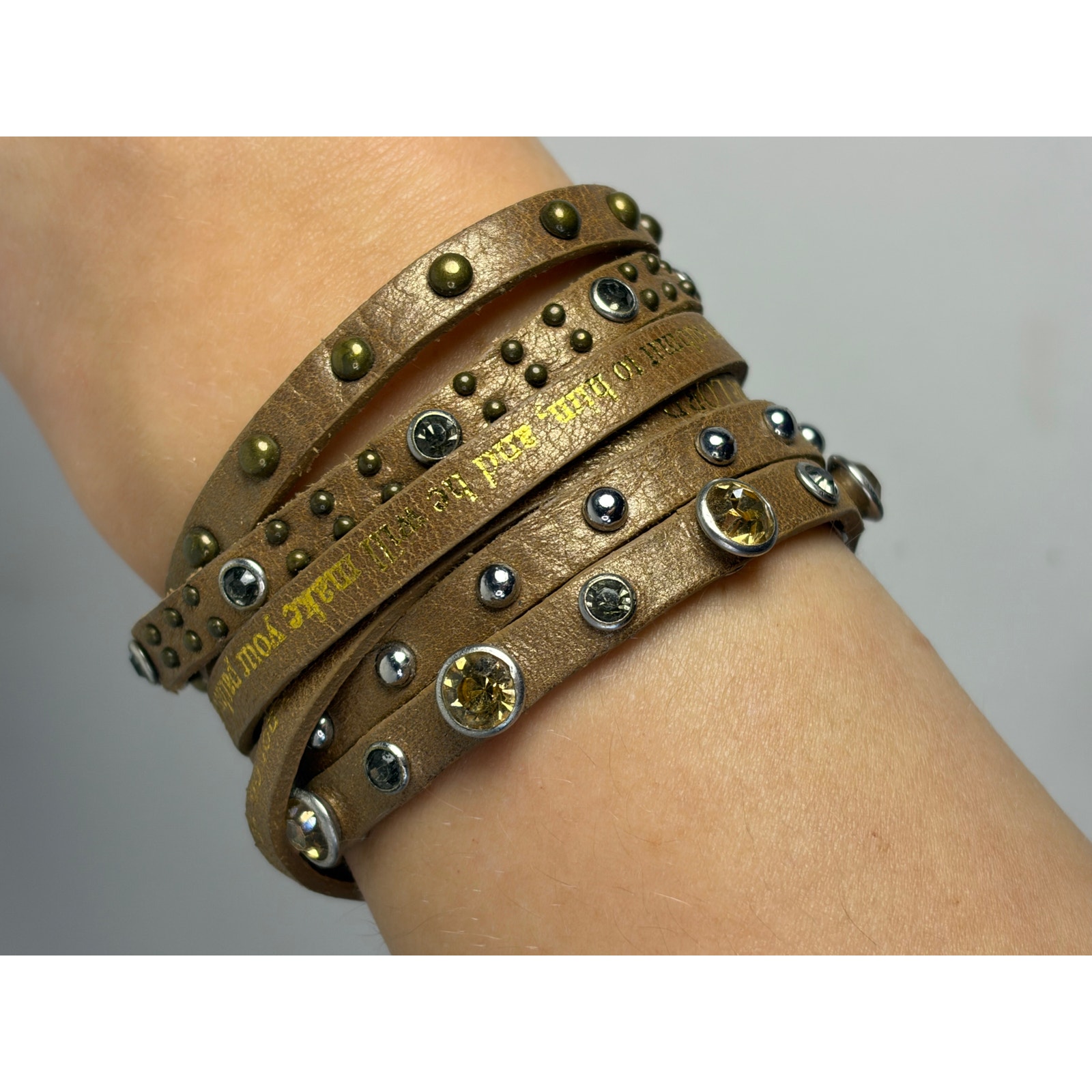 Good Works Leather Wrap Bracelet Multistrand Magnetic Closure Prov 3:5-6